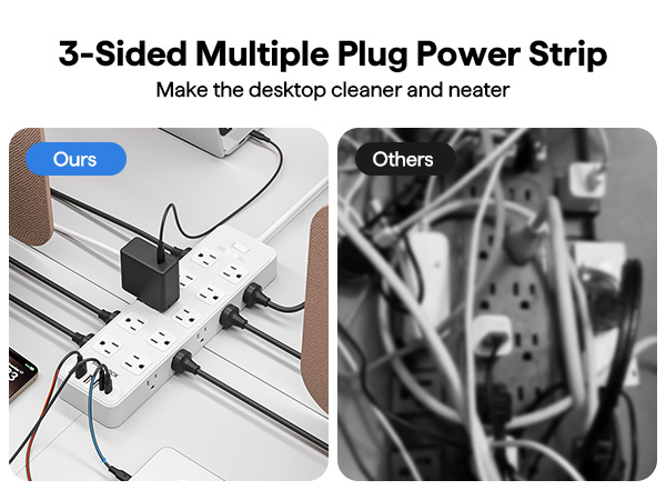 3 Side Mutiple Plug Power Strip