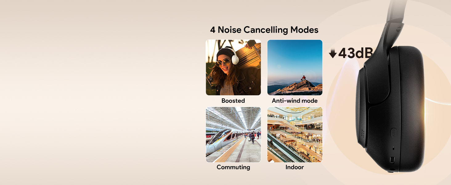 4 Noise Cancelling Modes