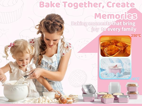 Square Aluminum Foil Brownie Baking Cups Disposable Dessert Cupcake Cups for Wedding Birthday Party