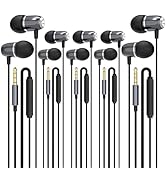 MORMOQUE EP05 Wired Earbuds 5 Pack,3.5 mm Jack Noise Isolating Earphones,in-Ear Headphones with M...