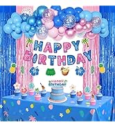 Pink and Blue Birthday Party Decorations, 67 Pcs Blue Balloons Party Supplies with Table Cloth, H...