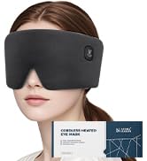 Heated Eye Mask, Cordless Warm Eye Compress for Dry Eyes MGD Stye Blephartitis, 2500mAh Electric ...