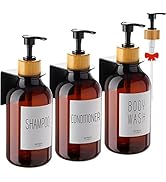 VITVITI Shampoo and Conditioner Dispenser, Body Wash Shower Soap Dispenser Wall Mounted, Drill Fr...