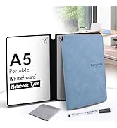 OCHYIT Portable Whiteboard, Erasable Reusable Whiteboard Notebook Mini A5 Dry Erase White Board f...