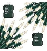 TW SHINE Battery Operated Christmas Lights, 2 Pack Total 100 LED 32 FT Battery Operated String Li...
