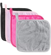 [4 Pack] Microfiber Fleece Makeup Remover Cloths (8x8 inch) for Face, Ultra Soft Chemical Free Re...
