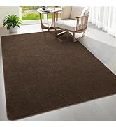 Woottpe 4x6 Feet Area Rugs for Living Room Bedroom,Brown Thickened Memory Foam Rug,Low Pile Minim...
