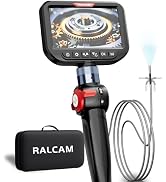 Ralcam 3.9mm Two-Way Articulating Borescope, 5 Inch HD Industrial Endoscope Inspection Camera wit...