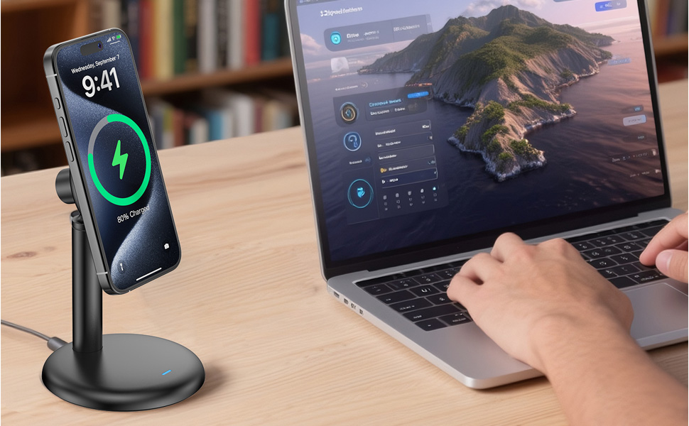 bedside charger; iphone charger stand for desk