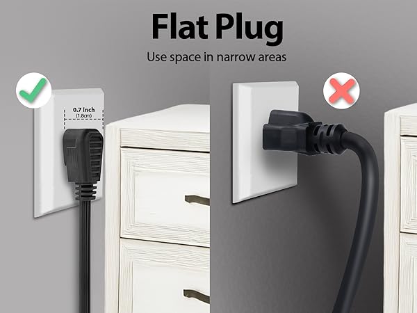flat plug extension cord