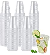 Turbo Bee 160 Pack 12oz Clear Plastic Cups,Disposable Drinking Cups,Transparent Hot and Cold Drin...