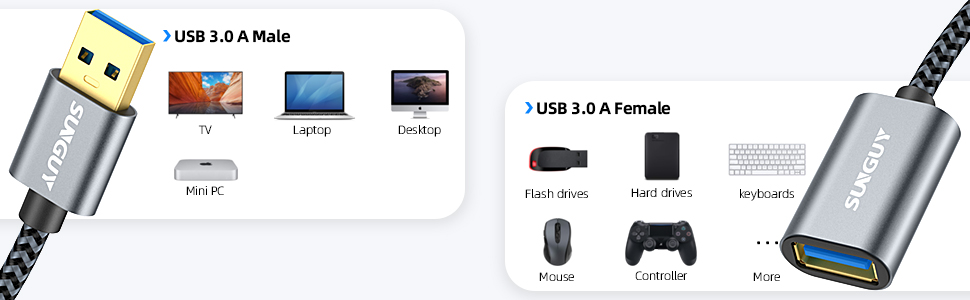 USB 3.0 A Male-Female