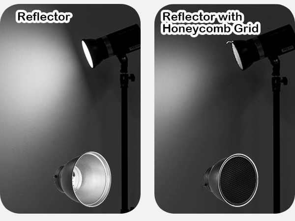 Heliora 7&amp;#34; Standard Reflector Lamp Shade Dish Diffuser with 60° Honeycomb Grid