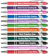 PASISIBICK 12 Pieces Greeting Teacher Ballpoint Pens with Stylus Tip, Thanks Teacher Touch Pens w...