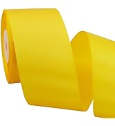 TONIFUL 2 Inch x 25 Yards Wide Gold Yellow Satin Ribbon Solid Fabric Ribbon for Gift Wrapping Cra...
