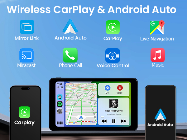 wireless apple carplay screen android auto