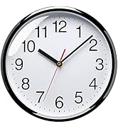 Plumeet Silent Wall Clock - 10" Non Ticking Quartz Black Wall Clocks - Simple Design Wall Clocks ...