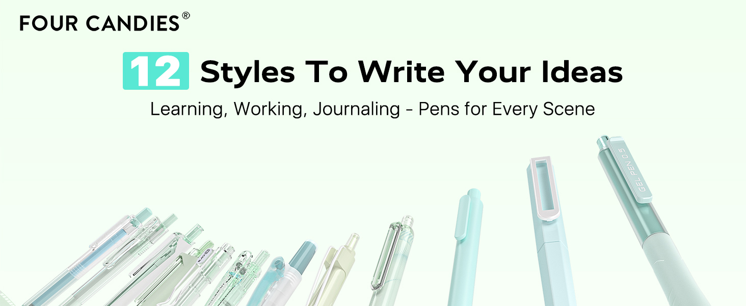 Four Candies 12 Styles Pen Set Green