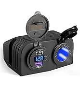 [2025 Upgraded] BlueFire Cigarette Lighter Splitter, Dual USB QC3.0 Type-C 20W PD Fast Car Charge...