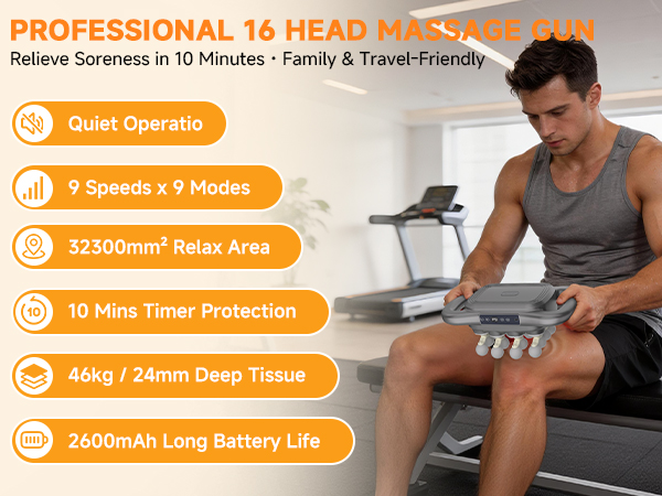 16 head massage gun