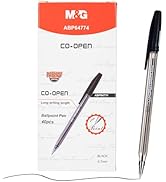 M&amp;G Ballpoint Pens, Black Ink Pens Fine Point 0.7mm, High-Capacity Ballpoint Pens Bulk Smooth Wri...