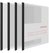 TOTiyea 40 Pack Clear Report Covers with Sliding Bars, 5mm (20 Sheet Capacity) Black Sliding Bar ...