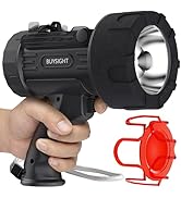 BUYSIGHT Rechargeable Spotlight Flashlight,1000000 LMS Hand held Spotlight Waterproof Flashlight ...