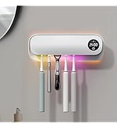 Toothbrush Holder for Bathroom, Smart Toothbrush Holder with Cleaning/Drying/Timing, 5 Toothbrush...