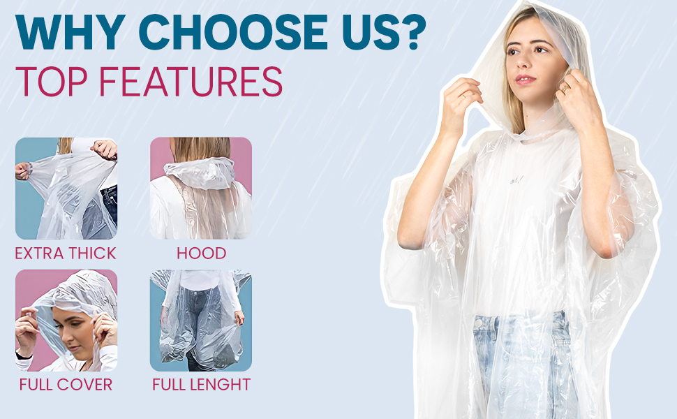 Rain Ponchos Rain coat Disposable Rain Ponchos