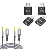 ENVEL AUX to USB C Cable 4 Feet, 4 Pack USB C Male to USB 3.0 Female OTG Converter