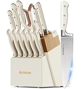 Knife Set,Astercook Kitchen Knife Set with Block 14-Piece Full Tang Stainless Steel Knives with S...