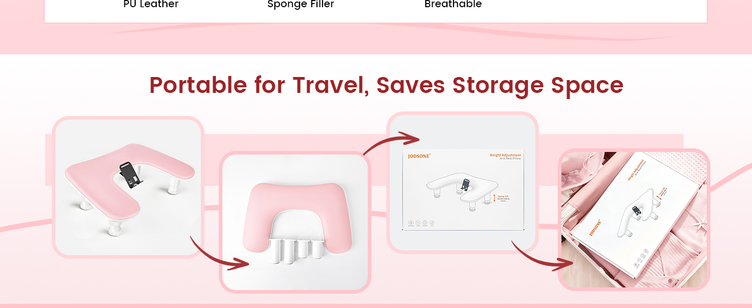 Pink Manicure Arm Rest for Nails Tech