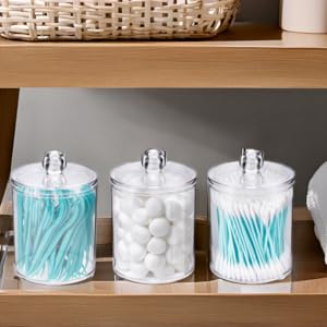 cotton round holder; cotton ball holder; q tip holder for bathroom; bathroom container set