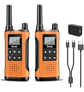 Derebir Walkie Talkies Long Range for Adults-2 Pack Rechargeable Walkie Talkies 22 FRS Channels 2...