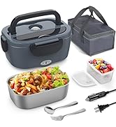 Vingud Electric Lunch Box Food Heater, 3 in 1 Portable Heating Lunch Box for Work Car/Truck, Heat...