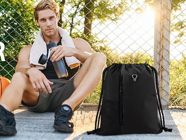 Drawstring Backpack Sports Gym Bag