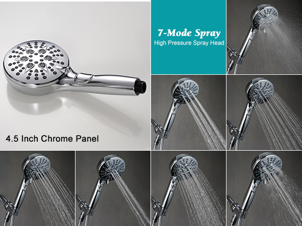 7-Setting High Pressure Spray Shower Wand