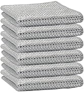 Non Scratch Wire Dishcloth Wet and Dry Dishwashing Rag Scrub Scratch Sponges Kitchen Dish TowelsT...