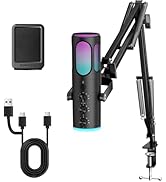 PUPGSIS Gaming Microphone for PC, USB Condenser Mic for PS4/5 and Mac, Noise Cancellation Compute...