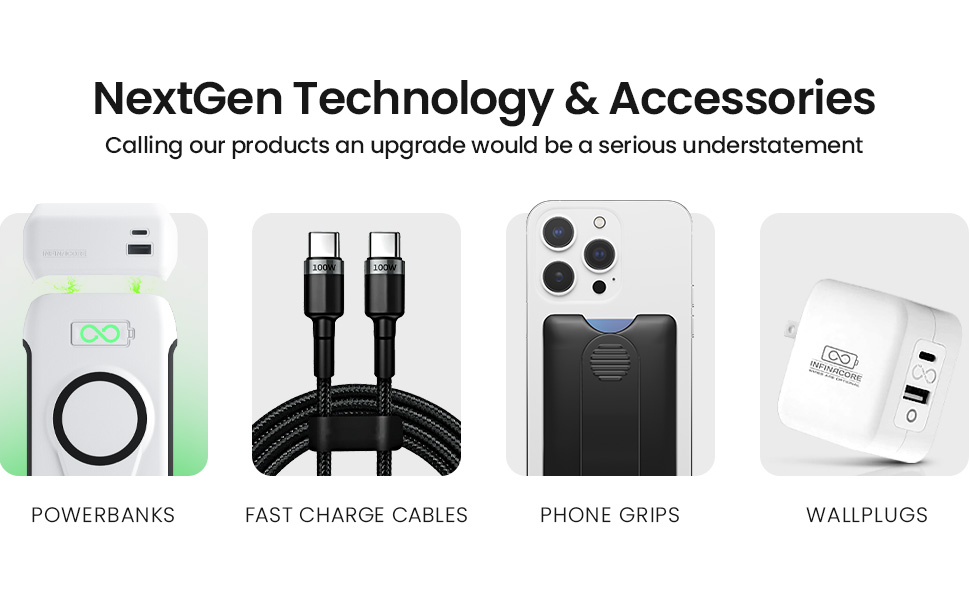 NextGen Technology &amp;amp;amp; Accessories. Powerbanks, fast-charging cables, walleygrip, wallplugs