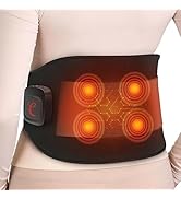 Comfytemp Extra Large Cordless Heating Pad with Massager for Back XXL, Portable Rechargeable 4 Mo...