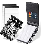 4 Pcs Mini Pocket Notepads Holder Set, Witchy Snake Moon PU Leather Small Notebook Cover Memo Hol...