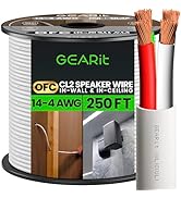 GEARit 14/4 Speaker Wire (250 Feet) 14AWG Gauge - Fire Safety in Wall Rated Audio Speaker Wire Ca...