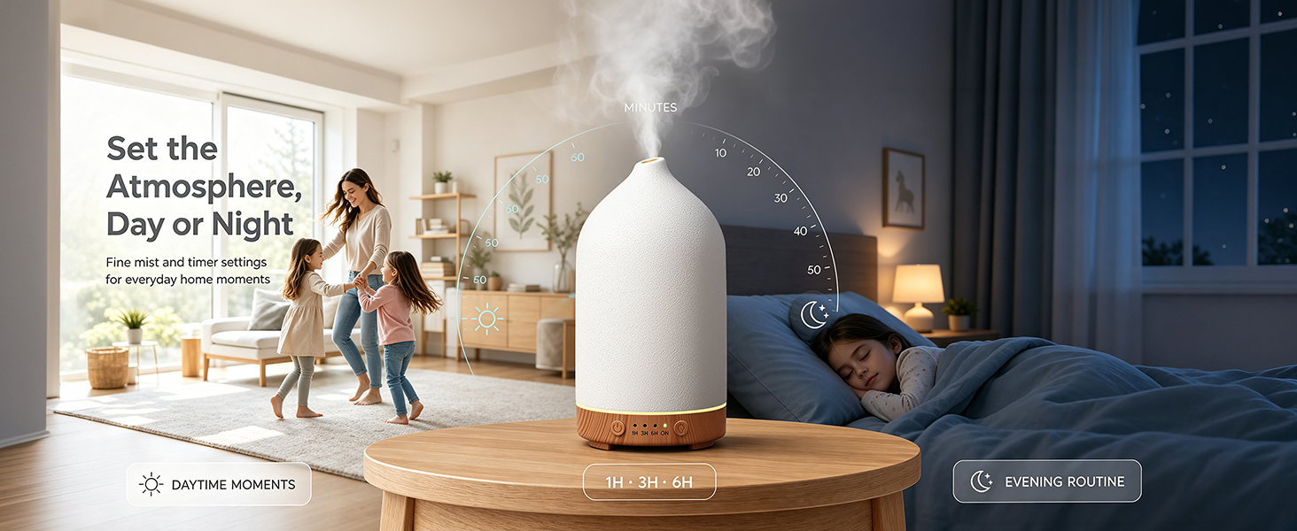 200ML Ceramic Essential Oil Diffuser for Home, Stone Diffuser