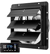 CAMMOO 14 Inch EC Motor Shutter Exhaust Fan, 6 Inch Large Touchscreen Controller for Temp Humidit...