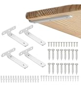 Alise White Floating Shelf Brackets,L Brackets for Wood Board,Wall Hidden Shelf Brackets,Heavy Du...