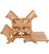 HBlife Bamboo Dish Drying Rack with Utensil Holder, 3-Tier Large Collapsible Wooden Dish Drainer ...