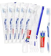 SLequipo 10 Disposable Toothbrushes with Toothpaste Individually Wrapped, Travel Kit Whit Plastic...