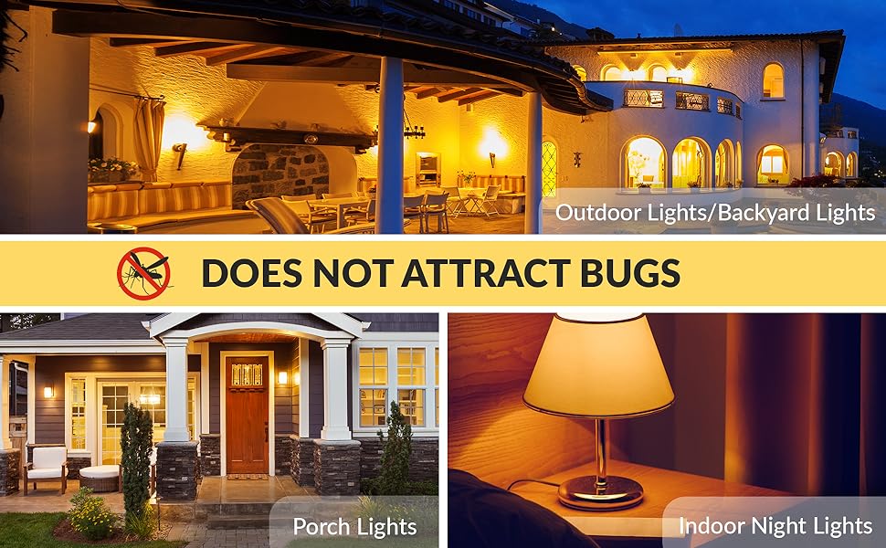 Simba LED bug light applications outdoor backyard patio porch indoor night do not attract insects