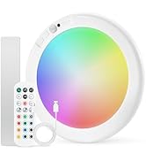 Combuh Rechargeable RGB Shower Lights - 12 Color Changing Ambient Light + Cool White, Motion Acti...